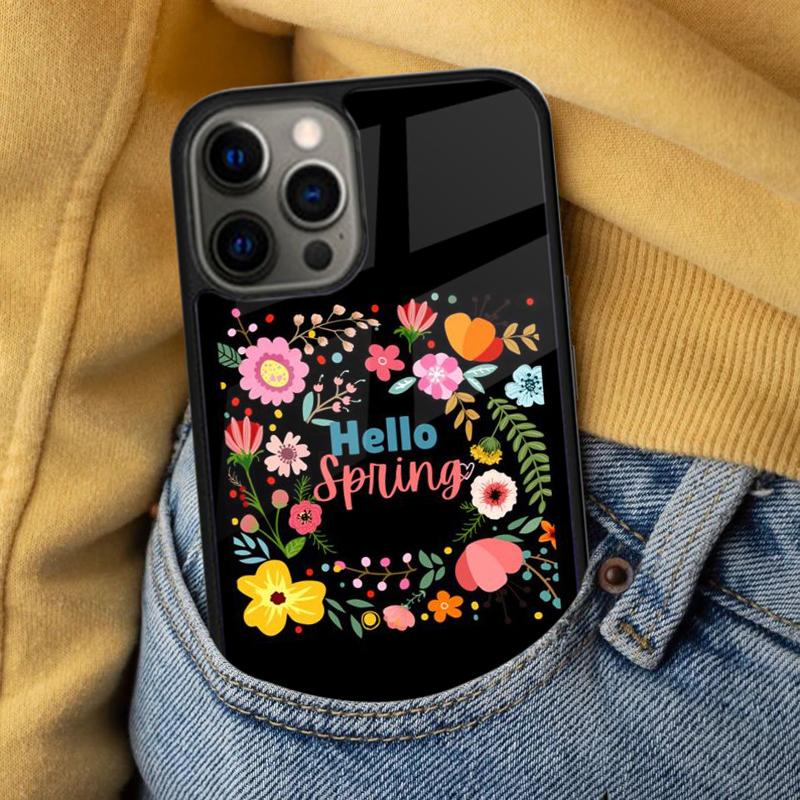 Hello Spring Flowers Soft Phone Case for iPhone 17 Air 16e Pro Max 15 Pro 13 14 Plus 11 12 MagSafe Magnetic Coque