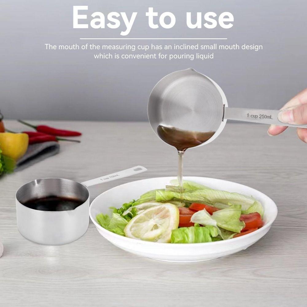 Stainless Steel Measuring Cup Small Mouth Design Baking Dosing Spoon Measuring Scoop  Wet Liquids