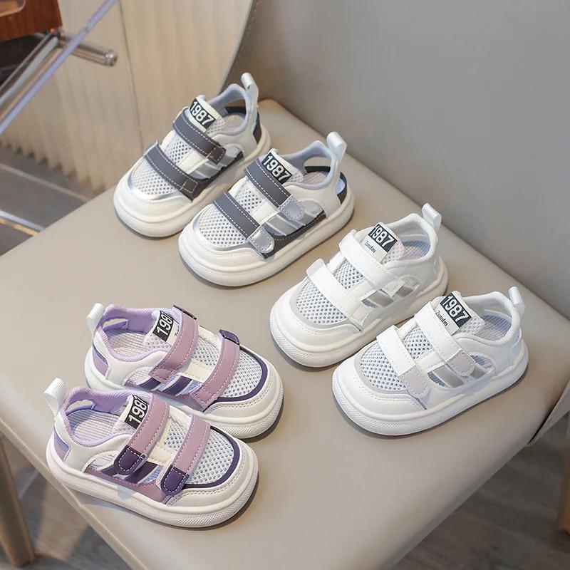 Mädchen Sommersandalen 2024 Neue Kinder Vielseitige Halbsandalen Jungen Mode Sport Hohl Mesh Tennisschuhe Verschleißfest Schmutzabweisend