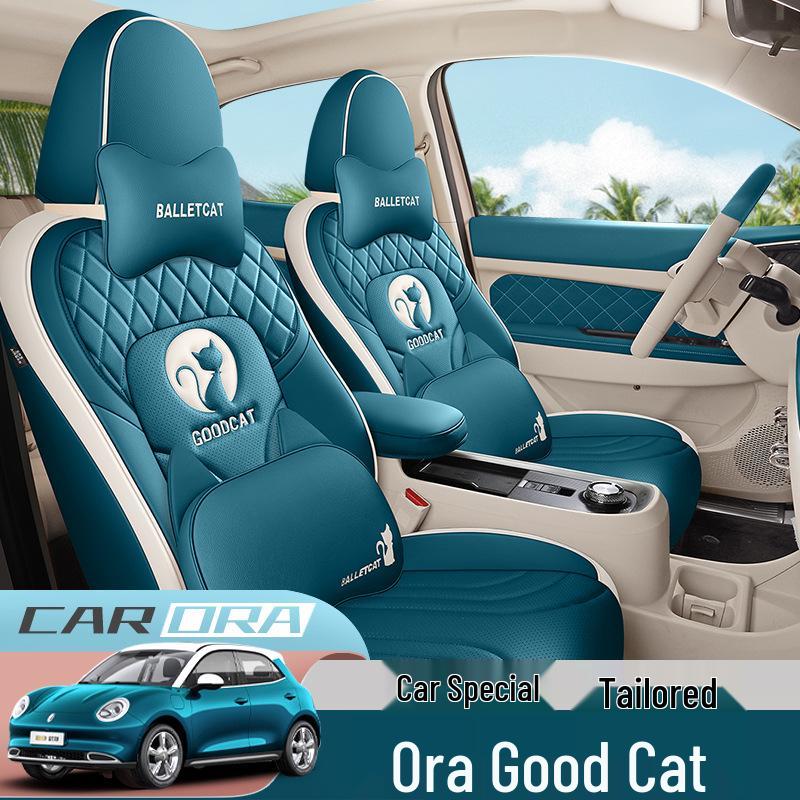 ORA Good Cat GT Cartoon Seat Cover - Full Wrap, Four Seasons Use, Cute Design, 2022 Model.