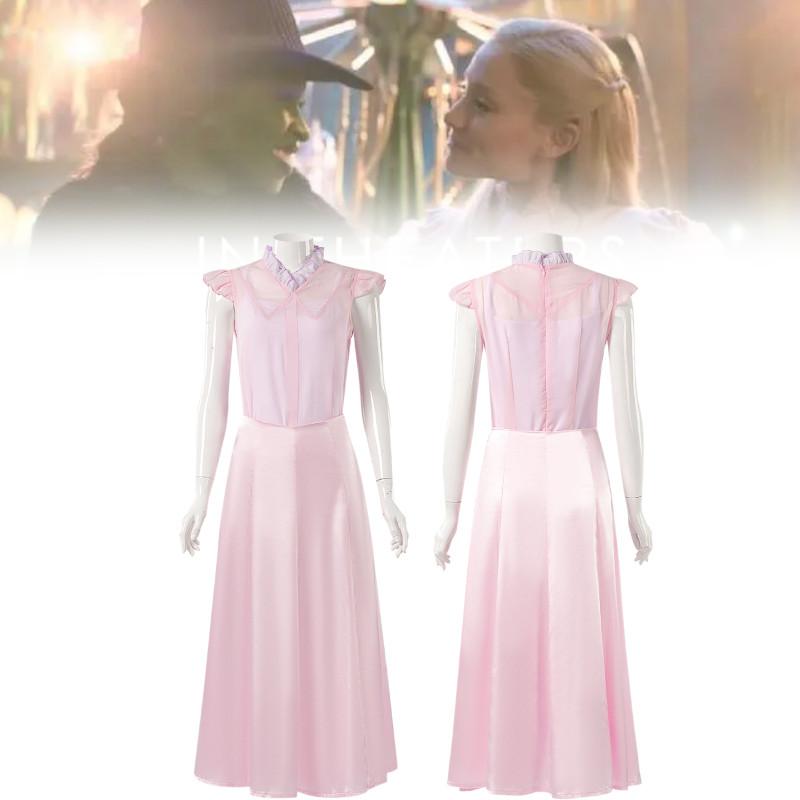 Enchanting Glinda Inspired Costume Dress For Halloween Retro Style Unisex Wearable Attire