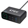 470W GaN TFT-Bildschirm Desktop-Ladegerät mit 140W Smart-Display-Adapter