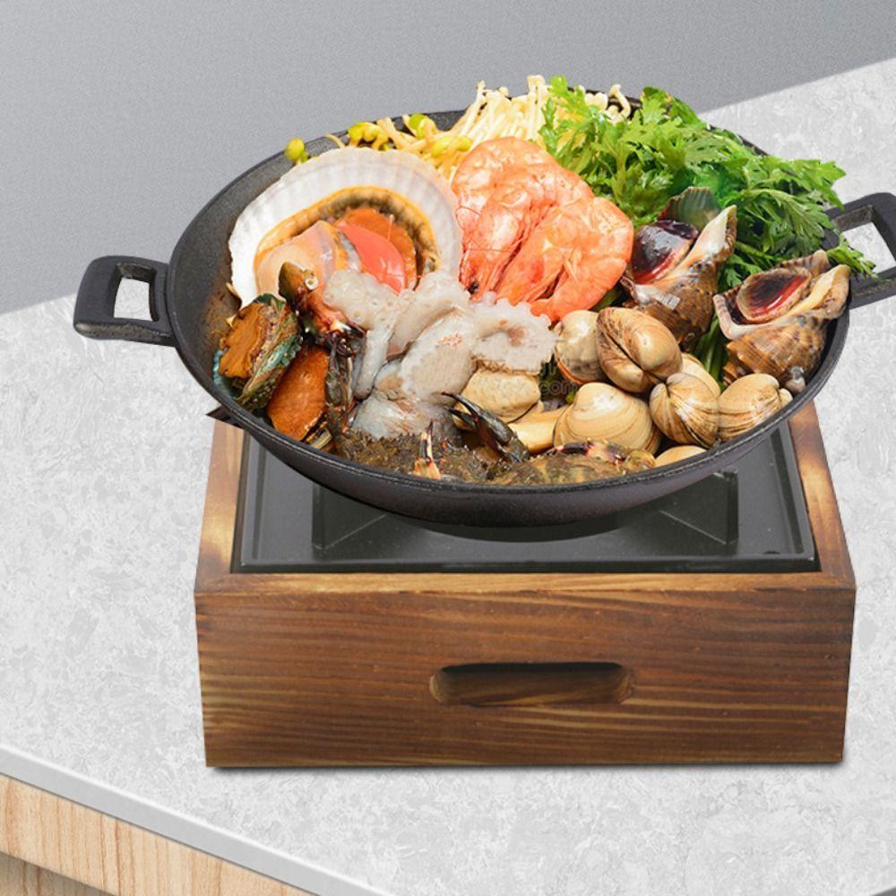 Wooden Solid Stoves Portable BBQ Cooking Furnace Dry Stew Hot Pots Barbecue Cooking Oven  Household