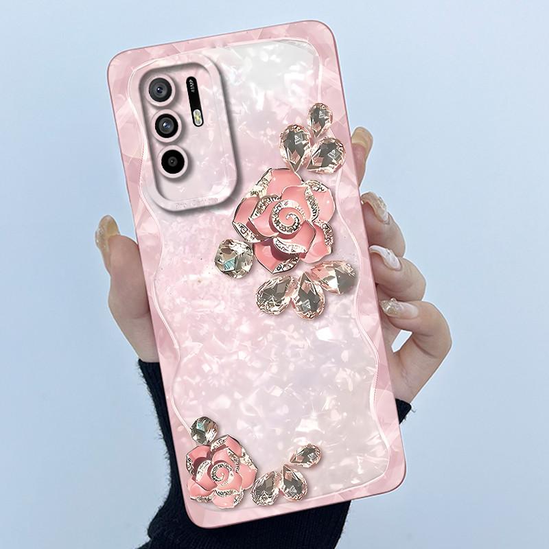 Funda For Oppo A94 5G CPH2211 Case Capa Simplicity Flower Soft Matte Silicone Bumper For Oppo Reno 5Z Reno5 Z 5 Z 5G Back Cover