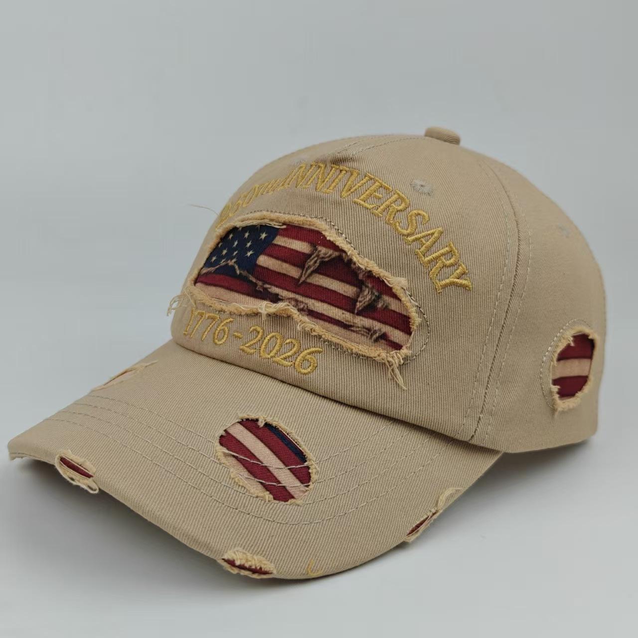 Usa 250ste Verjaardag Herdenkings Honkbalpet, Unisex Vintage Gewassen Katoen Snapback Met Zonbescherming Verstelbare Band Adjustable