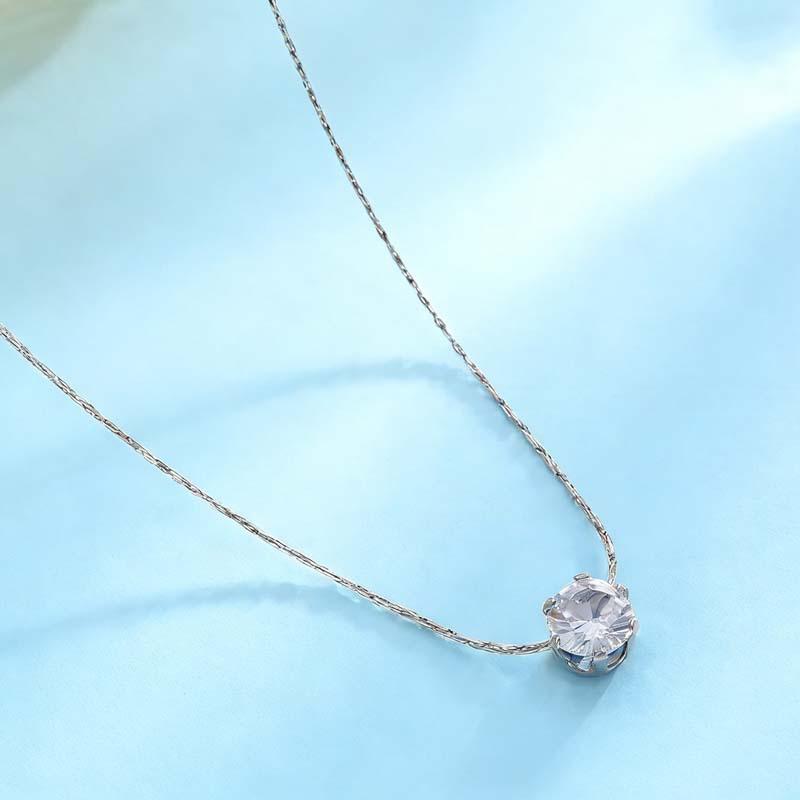 Stainless Steel Shiny Clear Zircon Necklace for Women Minimalist Choker Neck Chains Fashion Delicate Jewelry Gift