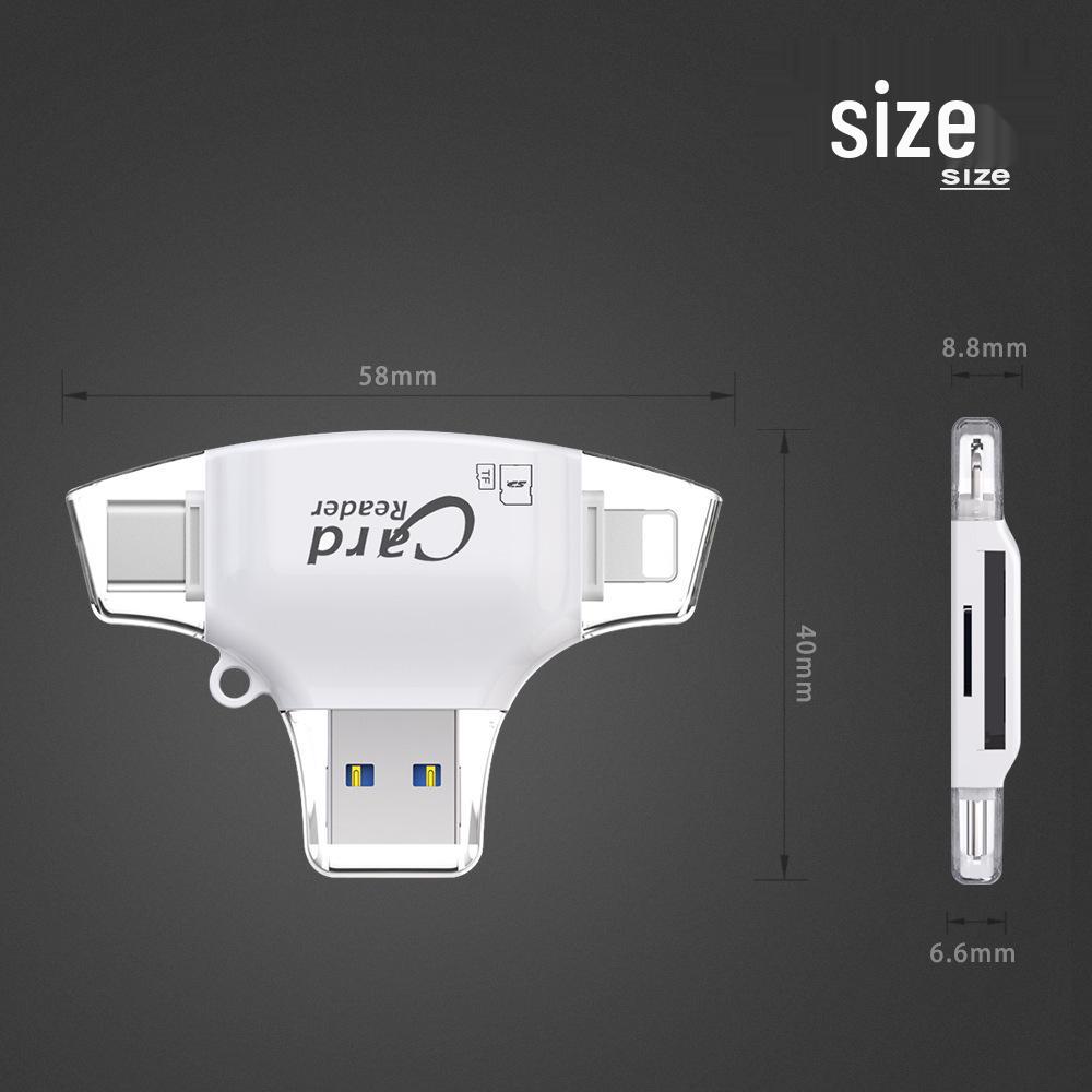Dual-Port Metal Card Reader for Android, iOS, and Type-C Devices