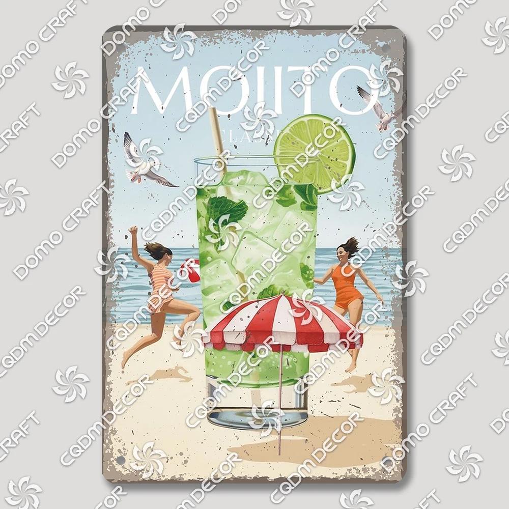Vintage Drink Metal Tin Sign Wall Decor Mojito Margarita Aperol Spritz Negroni Limoncello  Perfect for Bar Pub Club