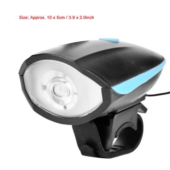 USB Charging High Bright Front Light Cycling Horn Warning Lamp for Bike Bicycle Blue