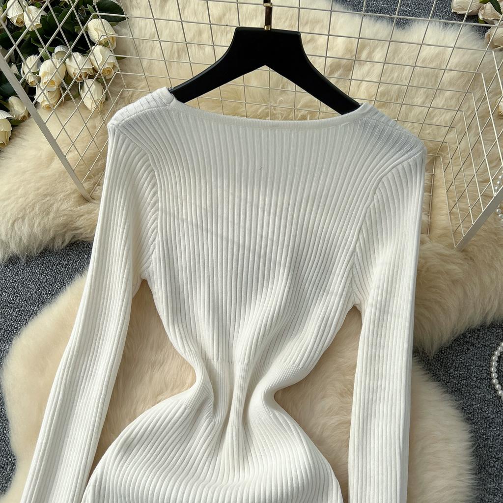 Spring Autumn Women Elegant 3D Flower Knitted Sweater Sheath Dresses Full Sleeve Midi Party Slim Pullover Dress