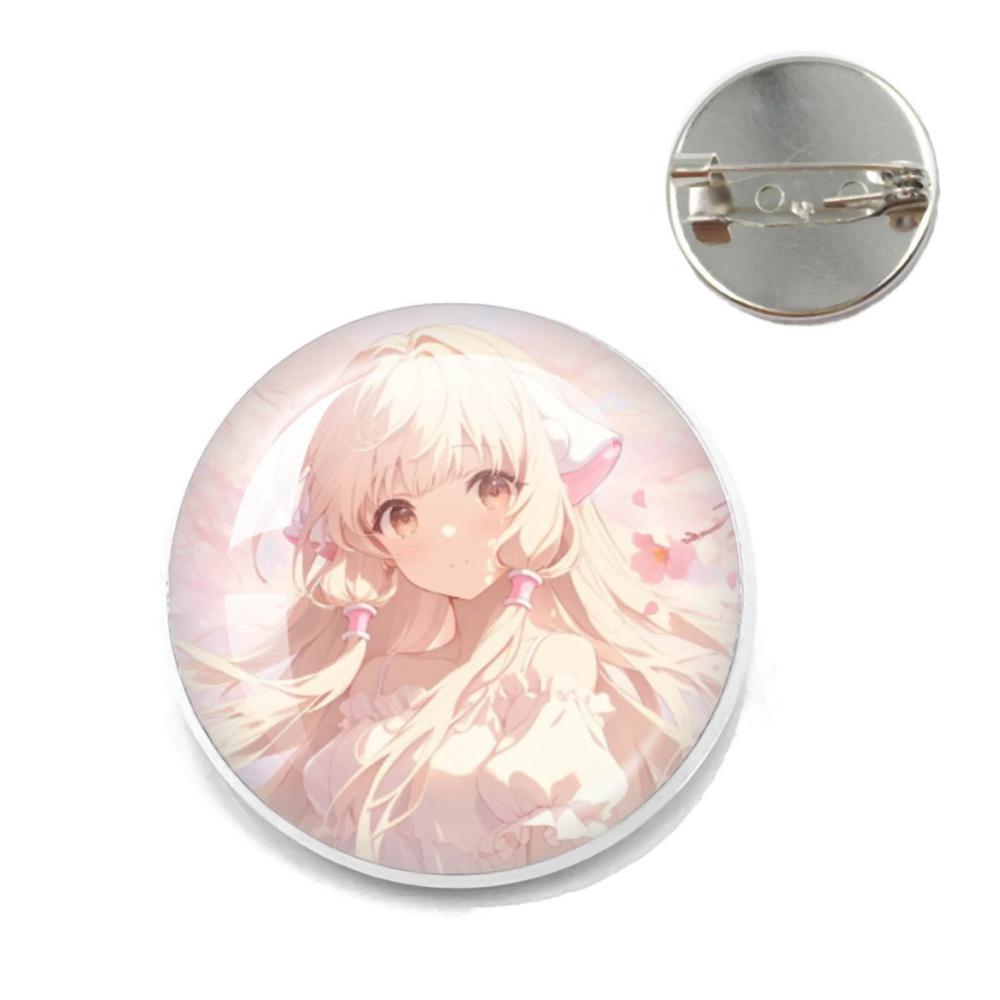 Anime Chobits Pin Metal Brooches Cute Collar Lapel Pin  Chi Cute Creative Funny Cartoon Badge Brooch Hat Lover Jewelry Gift