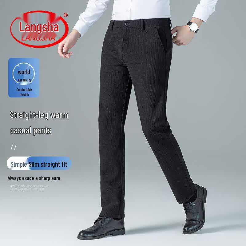

LangSha Men s Slim Fit Business Casual Trousers XL