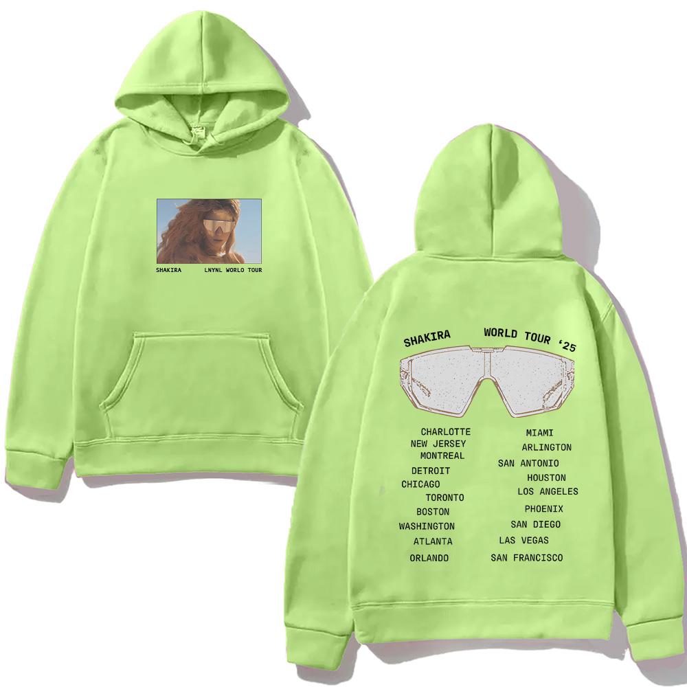 LMYNL World Tour Sunglasses HOODIE Shakira Singer's Style Harajuku Moletom with Hooded Fleece Comfortable Hoody