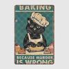 Black Cat Coffee Because Murder Is Wrong Funny Gifts For Cat Lover Metal Plaque Poster Wall Decor Kitchen Tin Sign Posters