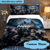 Custom Name 3PCS Halloween Horror Christmas  Bedding Set Including 1pc Duvet Cover And 2pcs Pillowcases for Bedroom, Dormitory Gift Home Decor