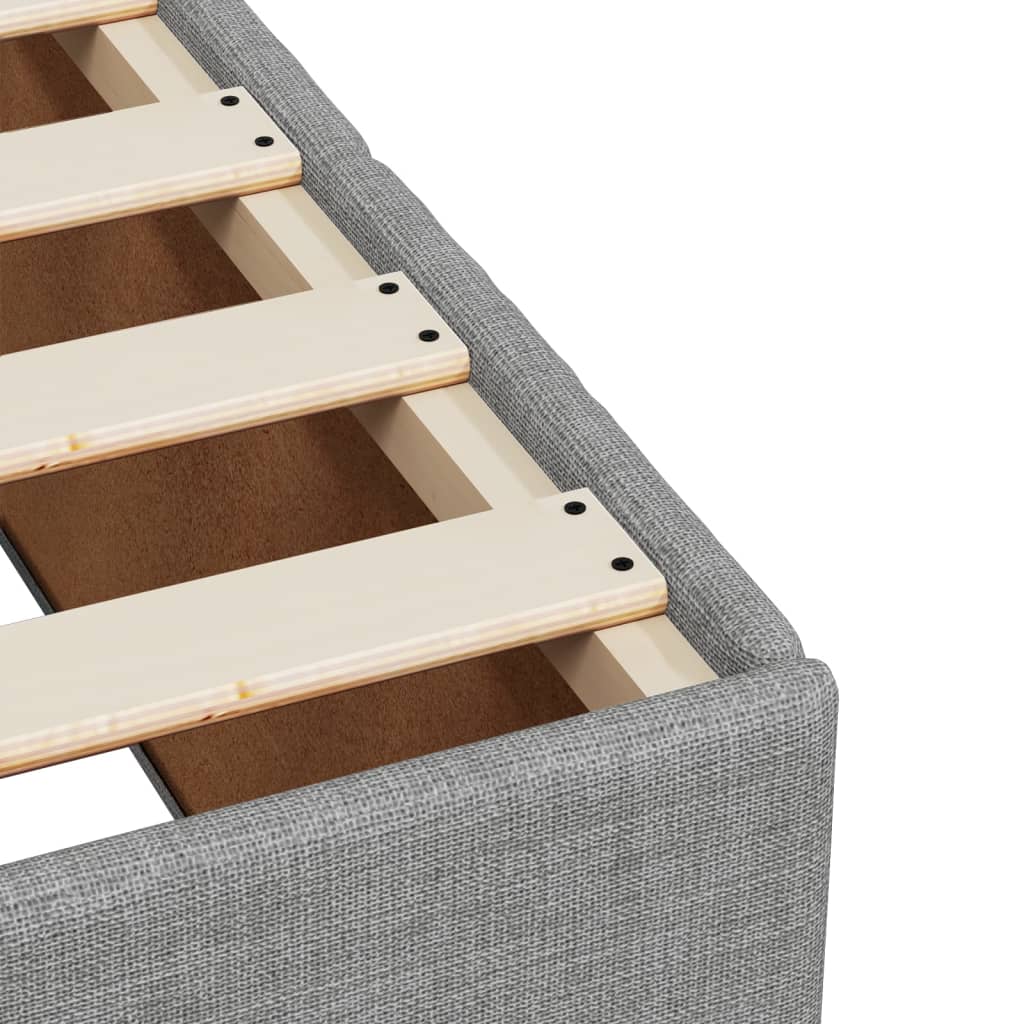 Box Spring Bed with Mattress Light Grey 80 x 200 cm Fabric