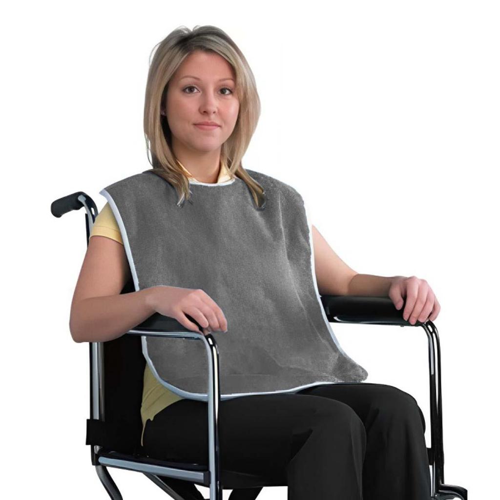 Waterproof Microfiber Adult Bib with Adjustable Velcro for Elderly Rehabilitation