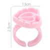 Heart-Shaped Eyelash Glue Ring Cups, 100-Pack - Eyelash Grafting & Embroidery Tools