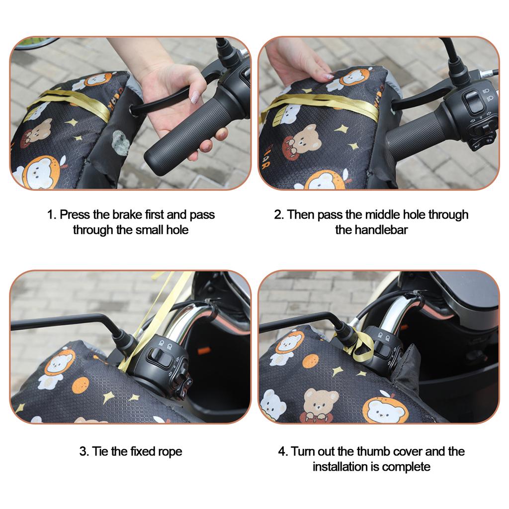 Motorcycle Winter Warm Handlebar Covers Motorcycle Reflective Riding Handlebar Covers for Mountain Road Electric Bike