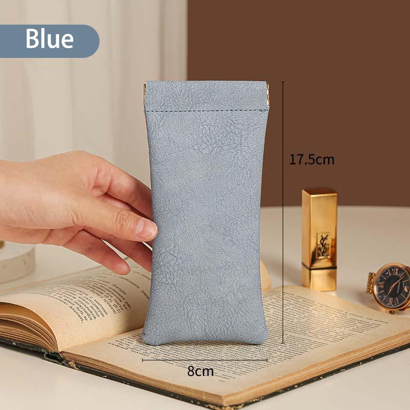 1PC Candy Color PU Leather Sunglasses Bag Women Men Glasses Case Wallet Storege Cases Portable Waterproof Glasses Storege Bags