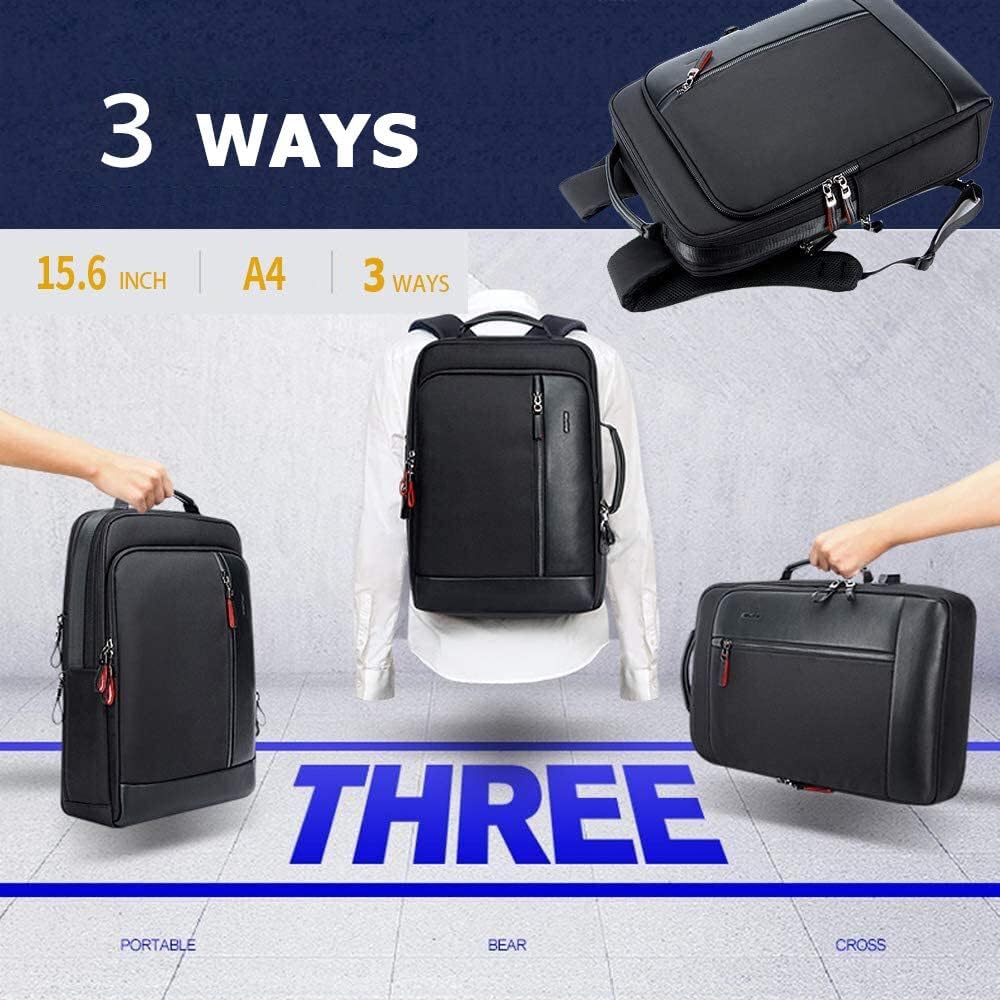 Rucsac de Afaceri BOPAI pentru Bărbați, Capacitate Mare, Impermeabil 3-Way4-Way, cu Port de Încărcare USB, Geantă pentru Laptop cu Capacitate Suplimentară, Perfect pentru Naveta,