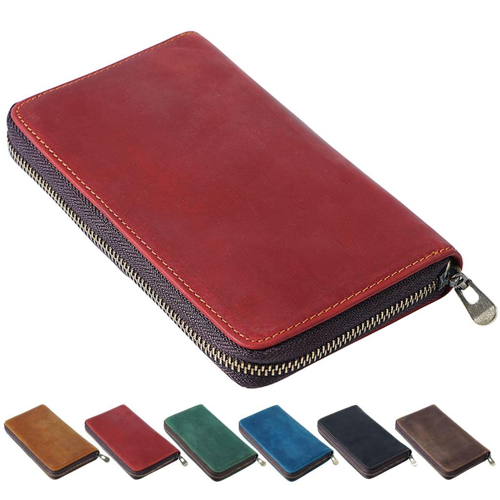 Genuine Leather Pencil Large Fits 5 Fountain Fixed Sleek Small Item Ballpoint Pen Organizer Case, Capacity, Pens, Position, Zipper, Compact,