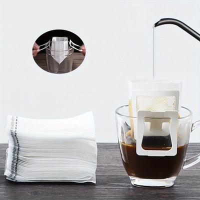 100 Stück Kaffeefilter-Papiertüten Einweg Drip Coffee Beutel Henkel Hängeohr Espresso Kaffeezubehör Tee Werkzeug