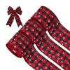 2 Rolls/set Decorative Red and Black Plaid Ribbon 6M Gift Box Bow Ribbon  Christmas