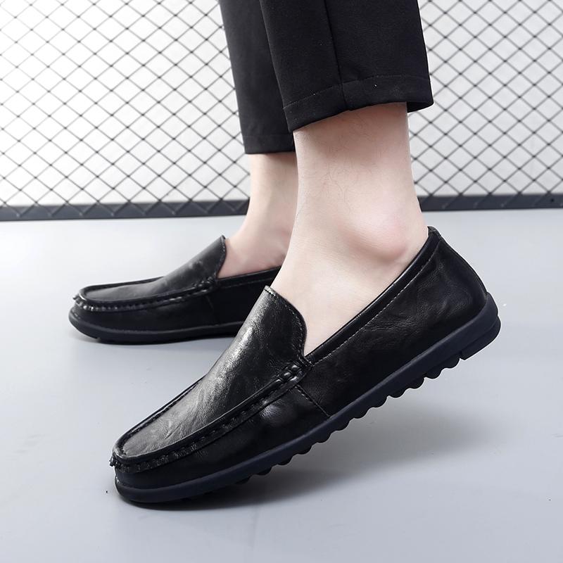 Fashion Summer Luxury Brand Flats  Men Casual Shoes Soft Leather Mens Loafers Moccasins Italian Designer Breathable Slip on Boat Shoes