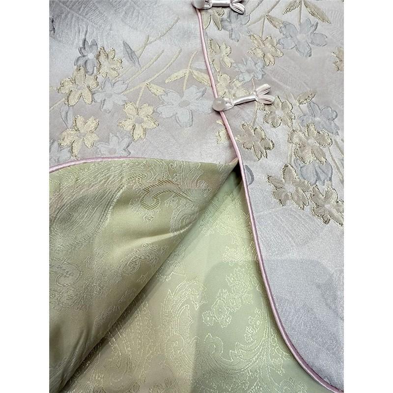 Button vest women's 2025 spring new pink vest brocade jacquard top