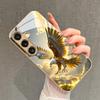 Electroplated gold new phone case for Samsung Galaxy S26 Ultra S25 Plus S24 S23 S22 fe tempered glass Artistic texture patterns