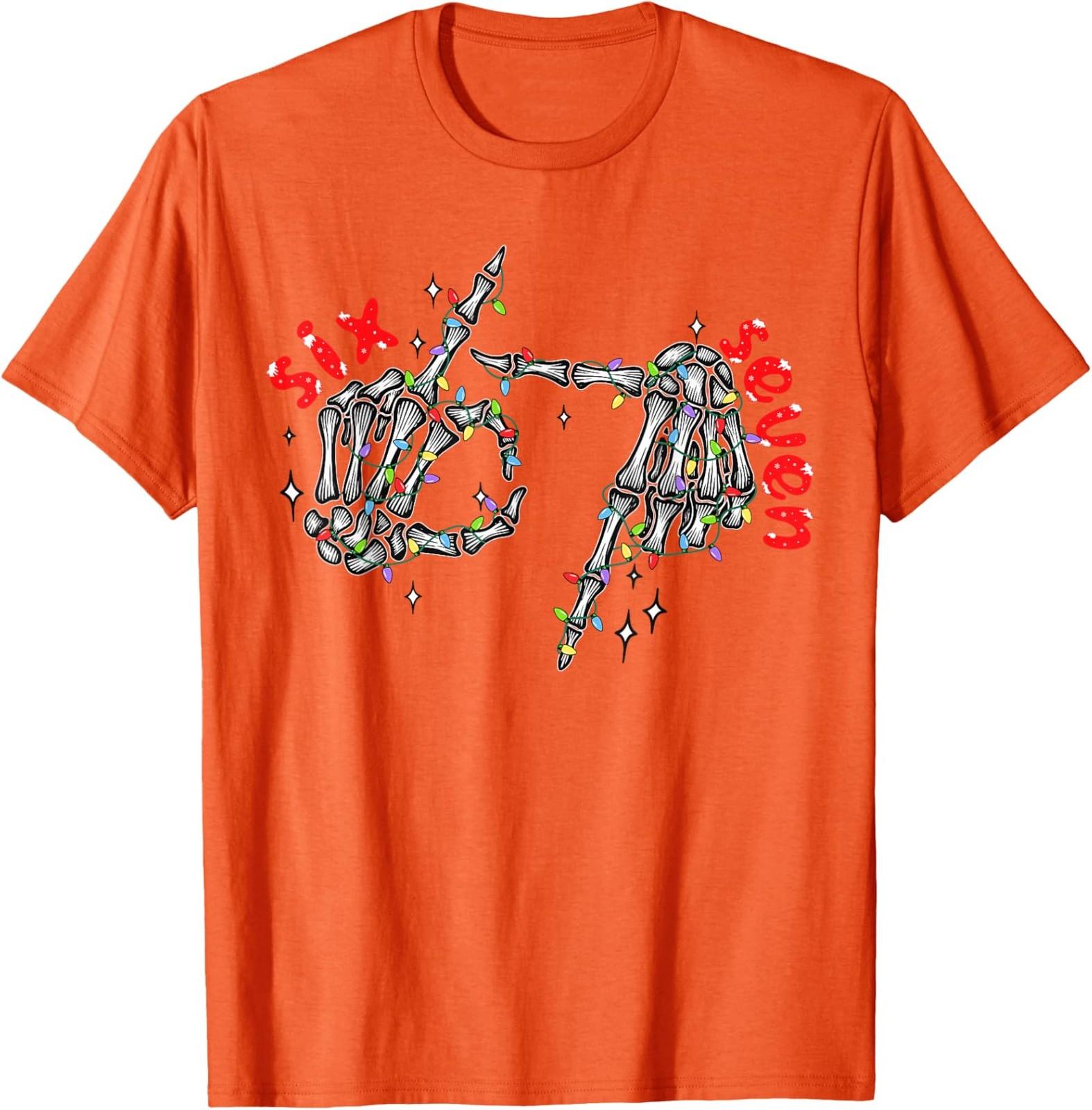 Six Seven Skeleton Hands Funny Christmas Ligths Unisex T-Shirt S разноцветный