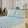 King Size Flat Bedsheet with 2 Pillow Cases | 180 TC | 100% Cotton | Washing Machine Washable | 90 x 108 Inches | Floral Design (Green)