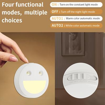 ABS Plastic Portable Smart Sensor Light, Battery Powered, Non-Waterproof, Push Button Controls