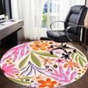 1 Stück Runder Teppich mit Blumenmuster für das Büro, Matte geeignet für Büro, Unter Bürostühlen Schlafzimmer Wohnzimmer Heimdekoration, Raumdeko