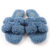 Great HERMES Sandals Oran Mules Flats blue Mouton Women 35 Used