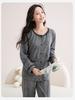 Fenteng [100% Cotton] Lace Round Neck Line Dog Wear Exquisite Long Sleeve Home Clothes Set Women's Pajamas