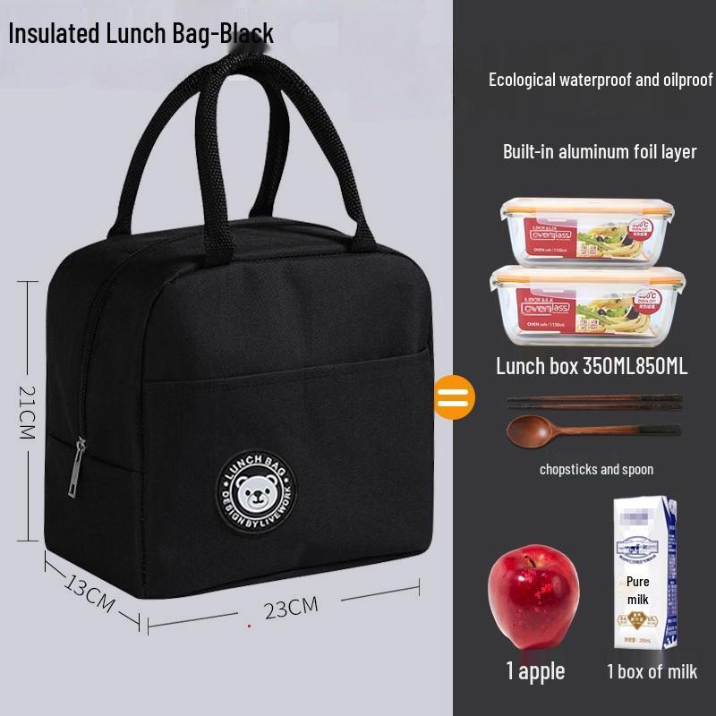 Isolierte Wasserdichte Bento Lunchtasche mit Dicker Aluminiumfolie für Schüler und Büroangestellte