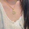 National Style Enamel Craft Gourd Necklace Sweater Chain Painted Niche Design Light Luxury Double-Sided Pendant