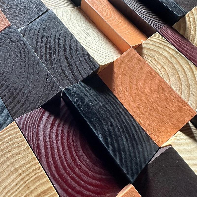 Creative Color 3D Stereoscopic Diamond Wall Hanging Hotel Café Background Decoration Bevel Color Mosaic Wood Wall Hanging Decor
