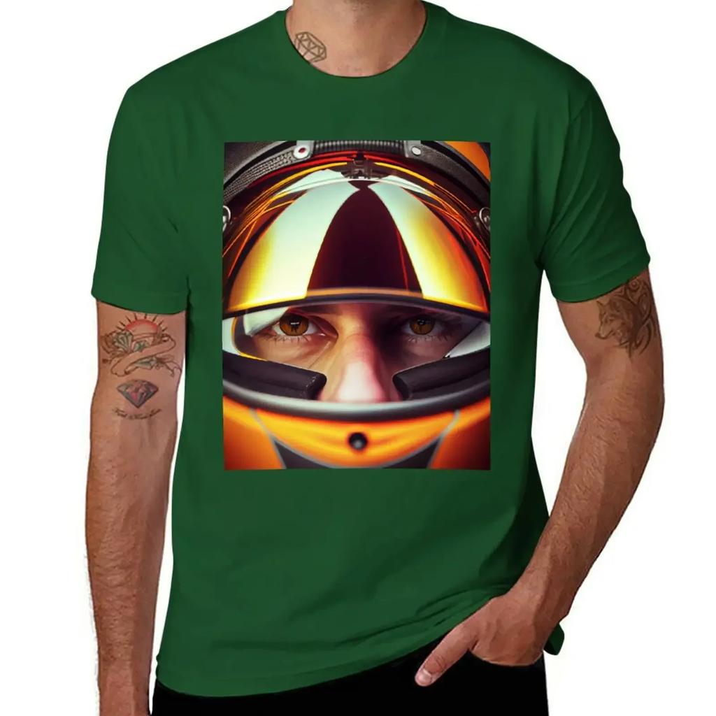 F1 Inspired Driver Closeup T-Shirt quick-drying summer clothes men t shirts