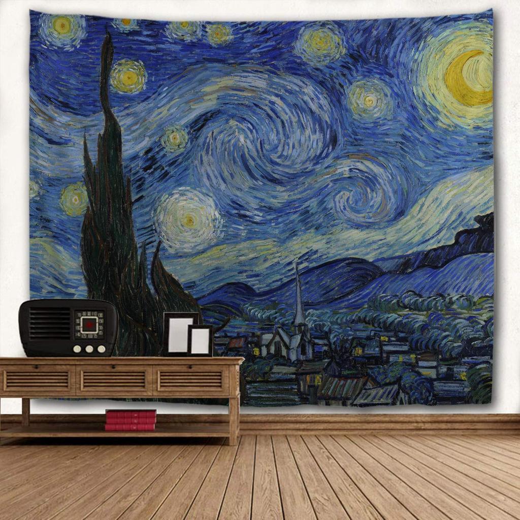 VIKAMA Notte Stellata Arte da Parete Decorazione per la Casa Arazzo Soggiorno Camera da Letto Bagno Cucina Dormitorio