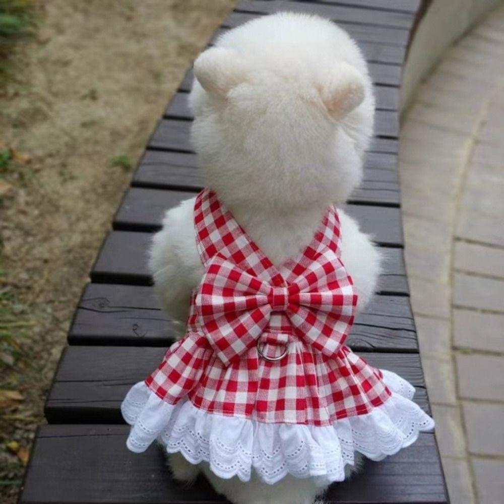 

Soft Dog Princess Skirt Breathable Pet Dresses Pet Supplies Cat Plaid Skirt Autumn M чёрный