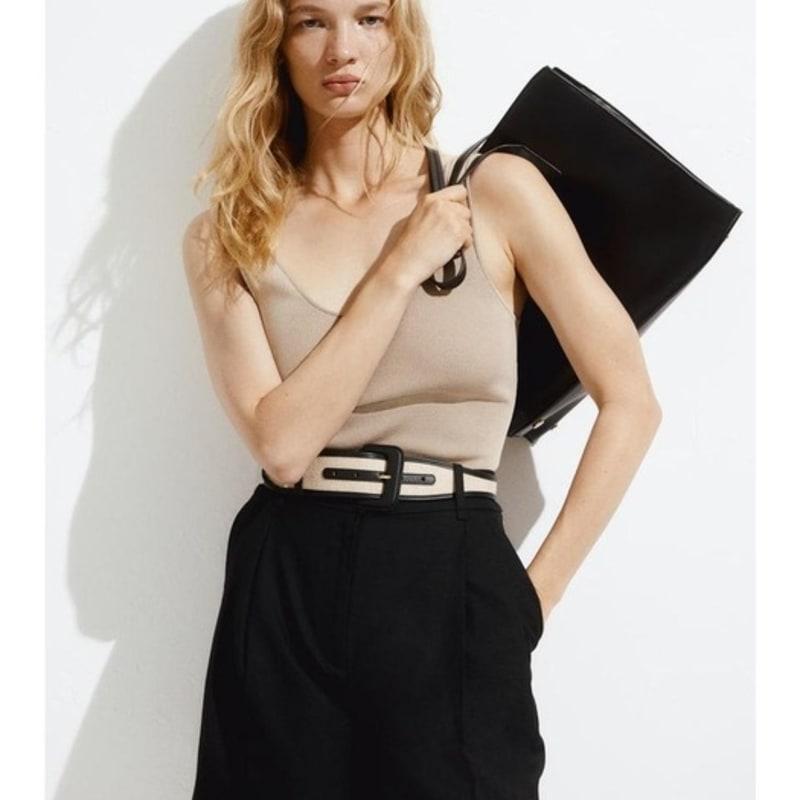 

H&M Джутовый ремень Светло-бежевый/Черный 1276261001 L(EUR LP)