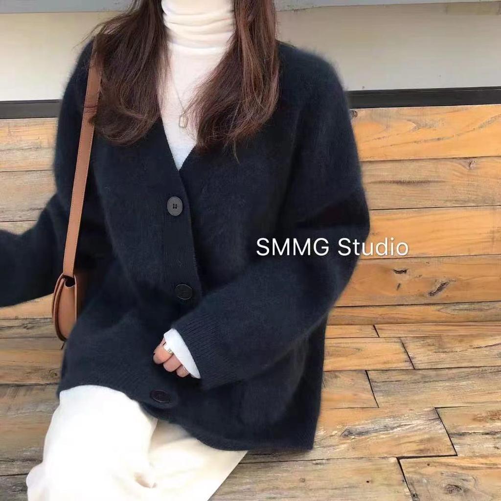 2025 Herbst/Winter Damen Verdickter Nerzpelz Koreanischer Stil Gestrickte Strickjacke