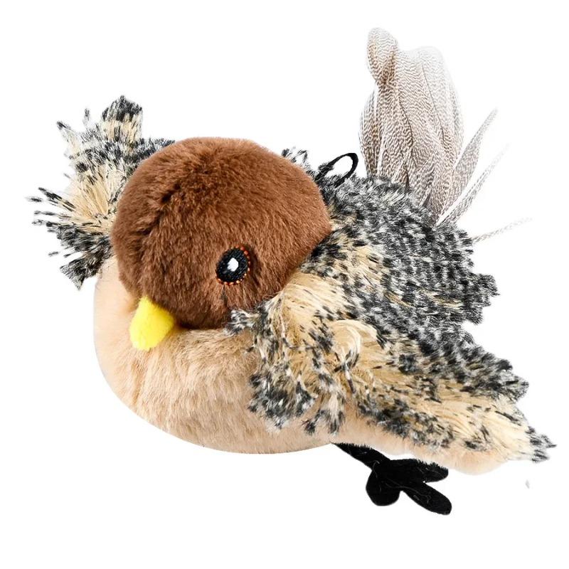 Rechargeable Interactive Flying Bird Cat Toy Chirping Flapping Bird with 3 Adjustable Levels Remote Control Pet Toy