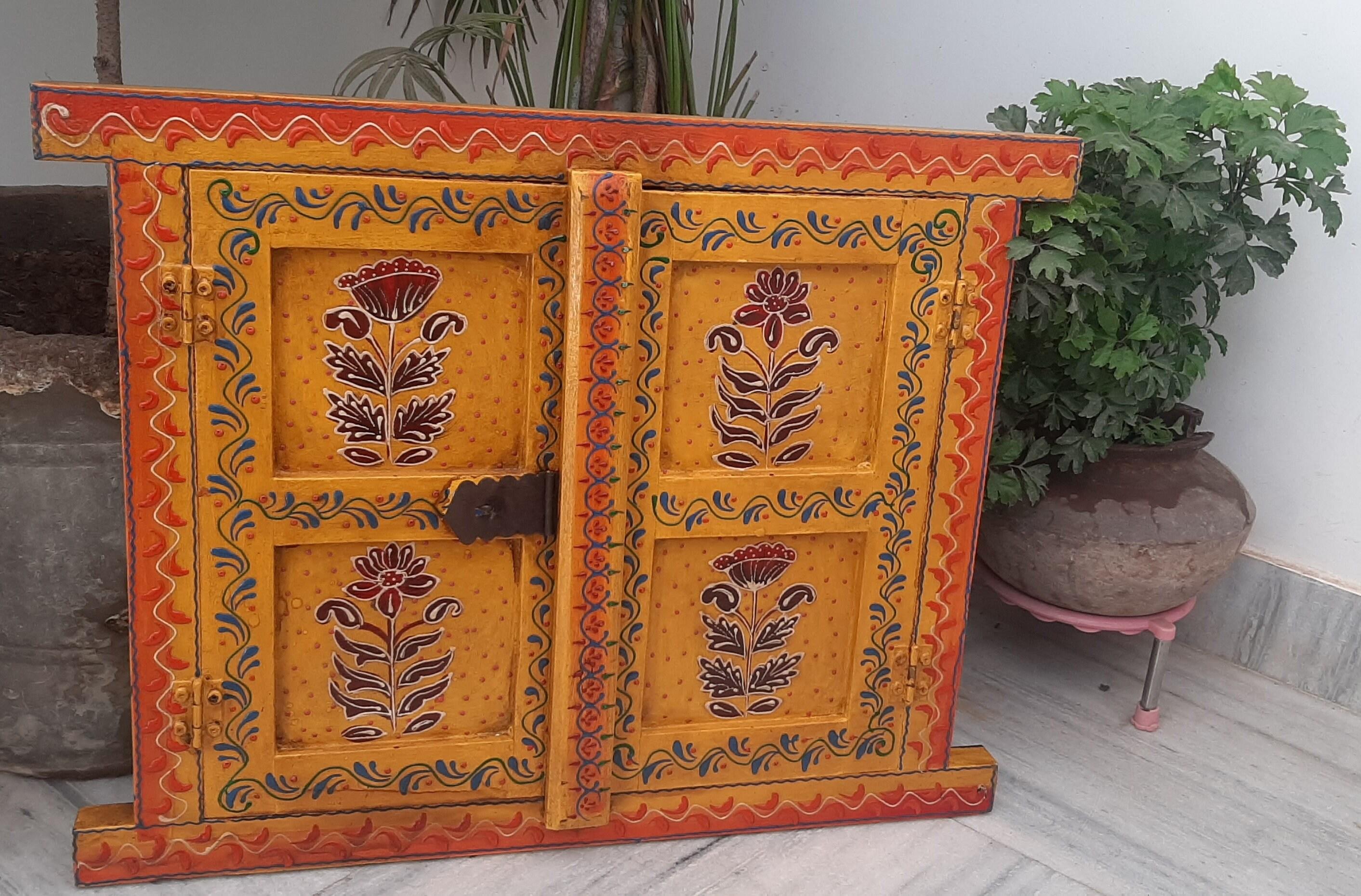 Yellow Jharokha Wall Decor: Handcrafted Indian Window Frame разноцветный