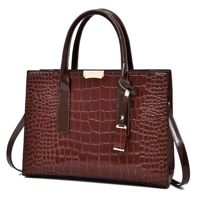 Women's Fashion Alligator Pattern Handbag Shoulder Messenger Bag