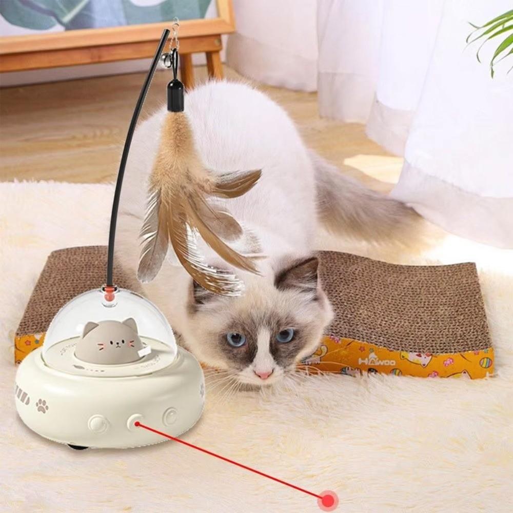 Smart Design Electric Cat Teasing Toy Feather Laser Interactive Cat Toy  Pet Entertainment