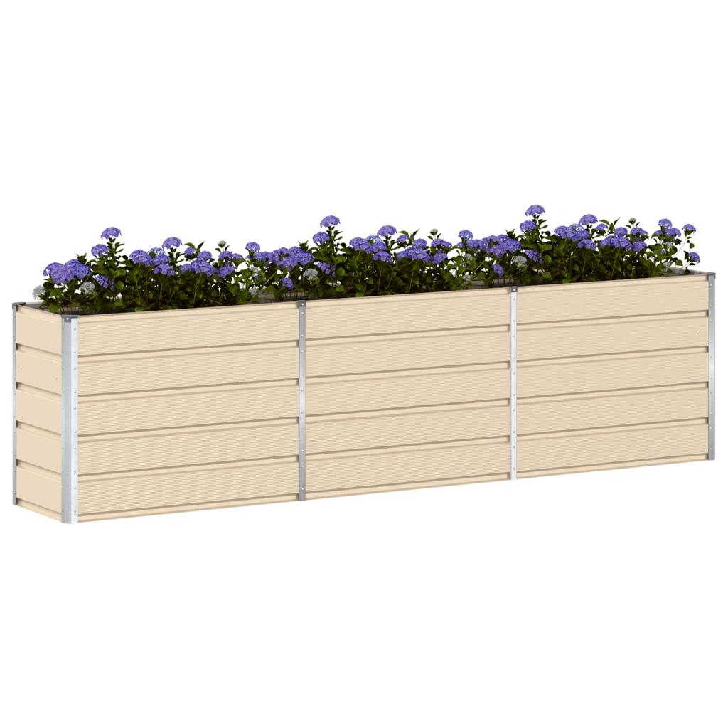 Ivory Plant Planter Box 290 x 90 x 75 cm Galvanized Steel